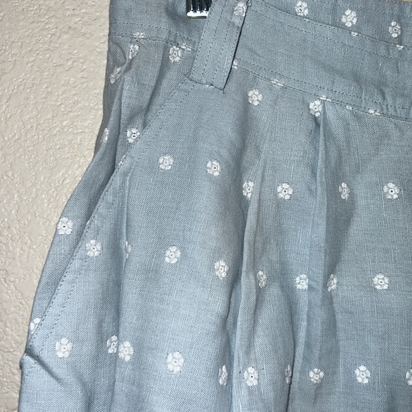 By TiMo High Rise Embroidered Shorts Light Blue/White SZ L NWOT - Picture 3 of 10